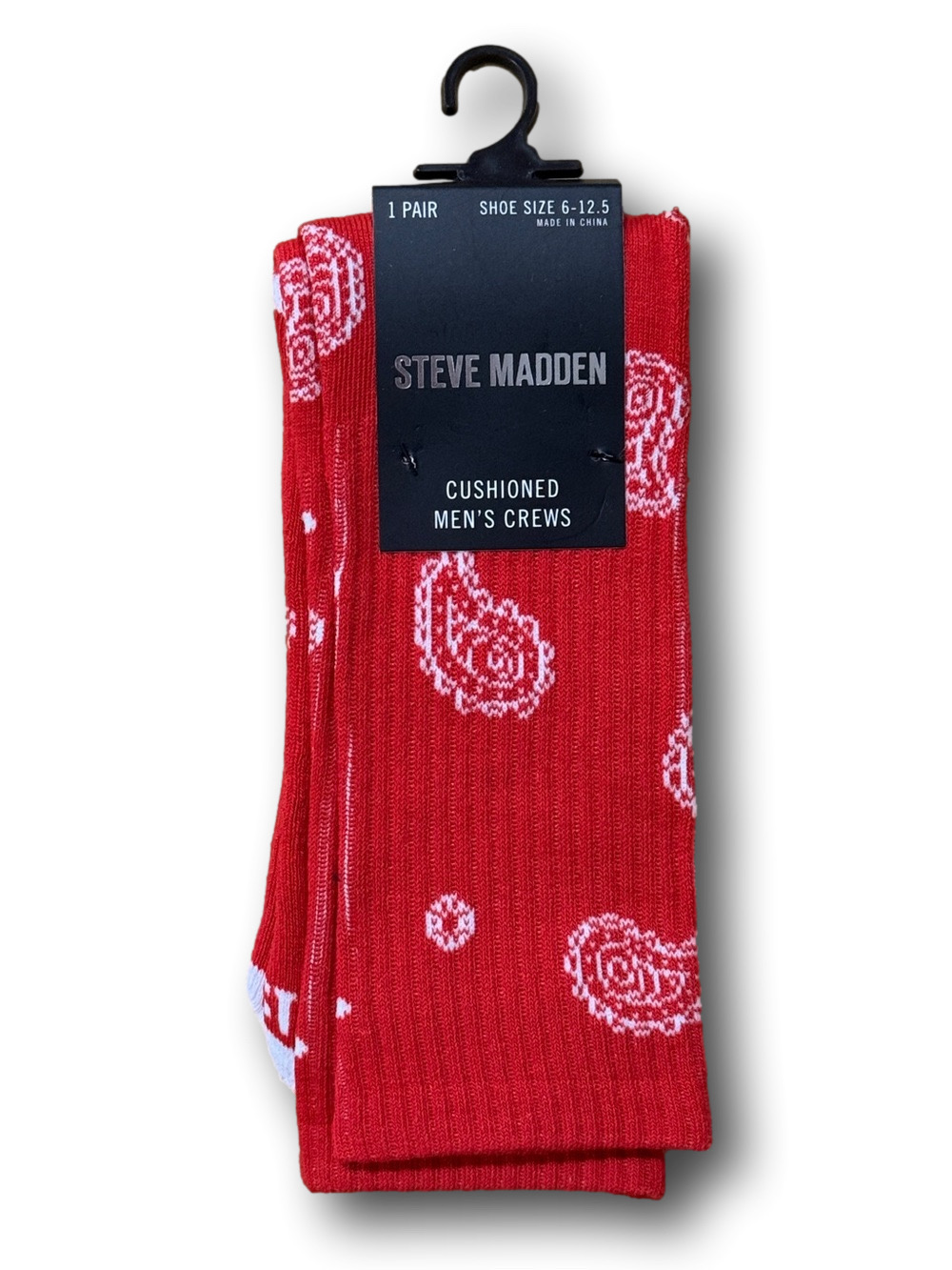3/$18 Steve Madden Paisley Design Novelty Cushion Crew Socks - NWT